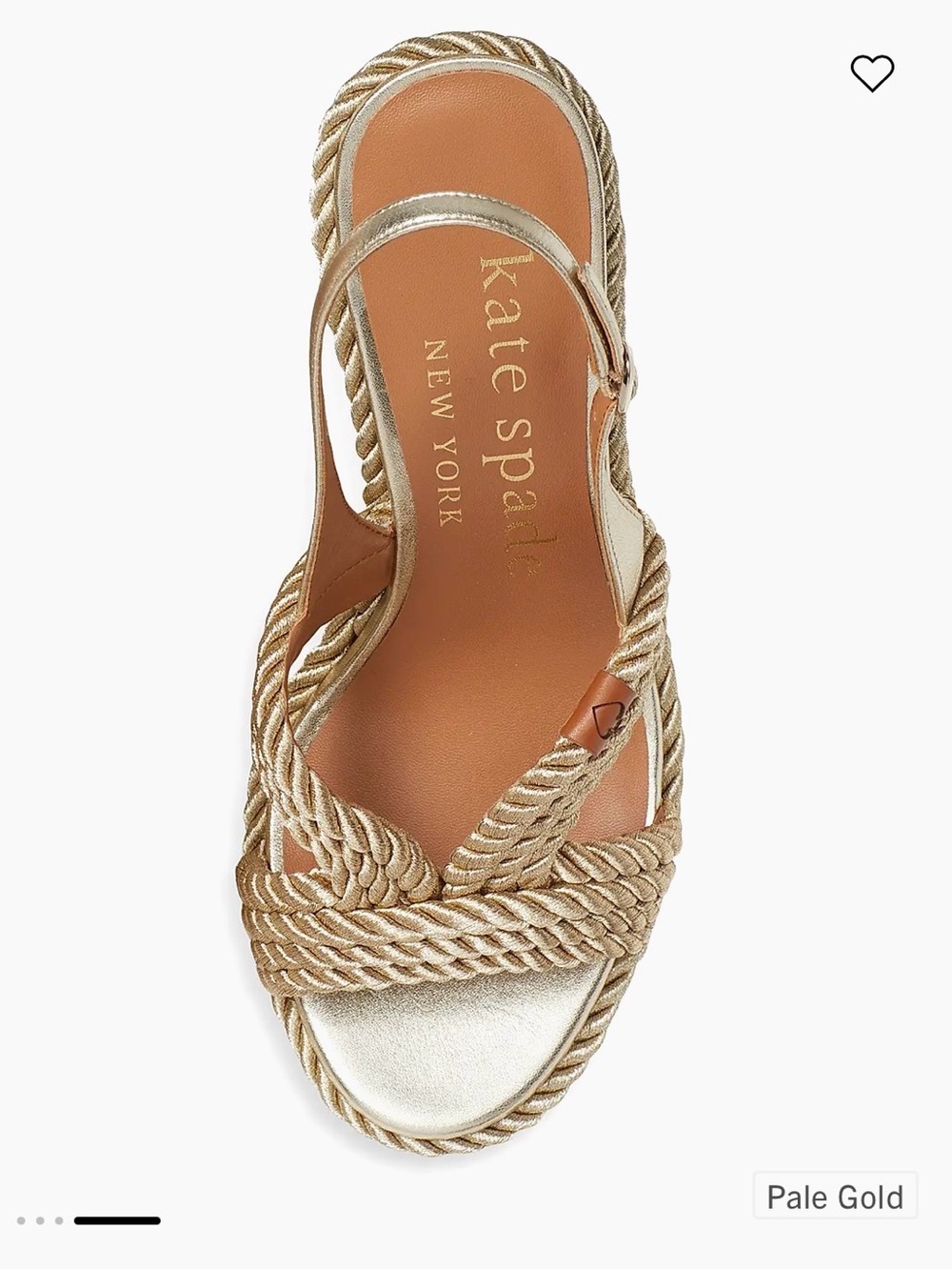 Kate Spade Tahiti Woven Metallic Pale Gold Wedge Sandals - Women's - Picture 3 of 13